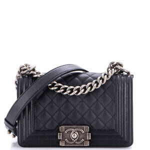 Chanel Small Boy Flap Bag Quilted Caviar